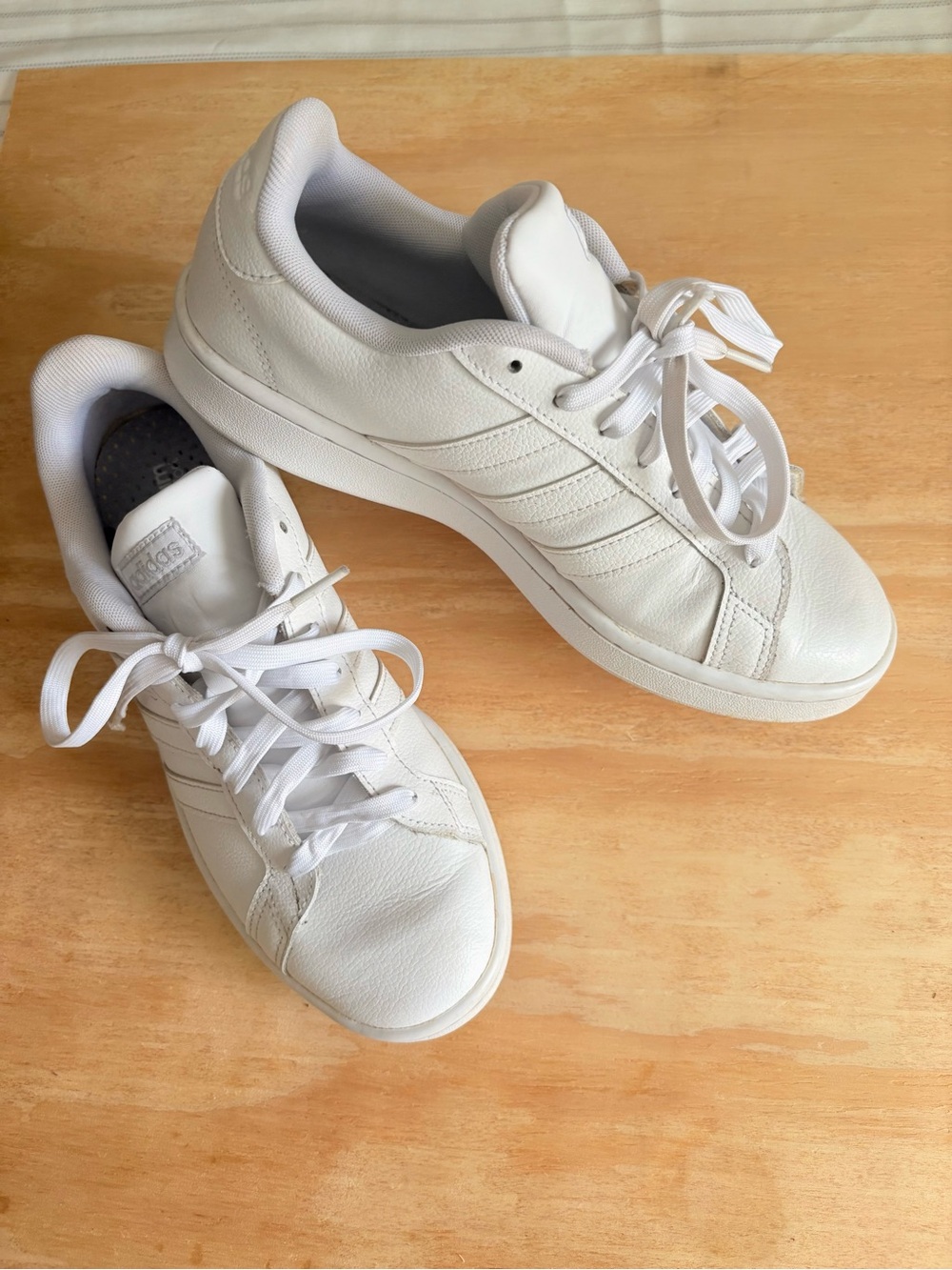 adidas White Low-Top Leather Sneakers